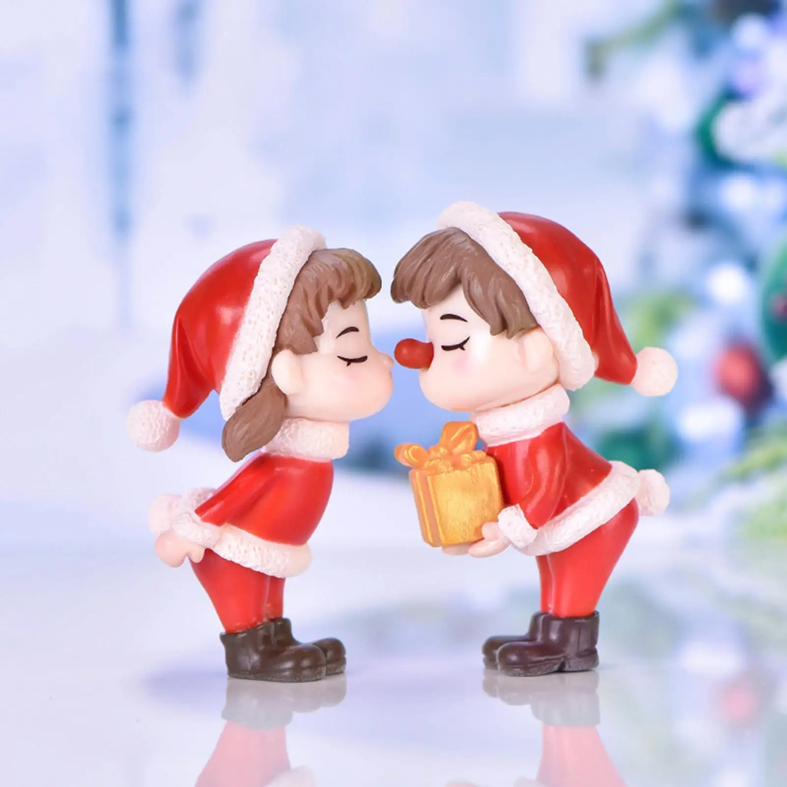 

HOT SALES!! 2Pcs Mini Christmas Couple Figure Doll DIY Garden Bonsai Decor Ornament Kid Toy