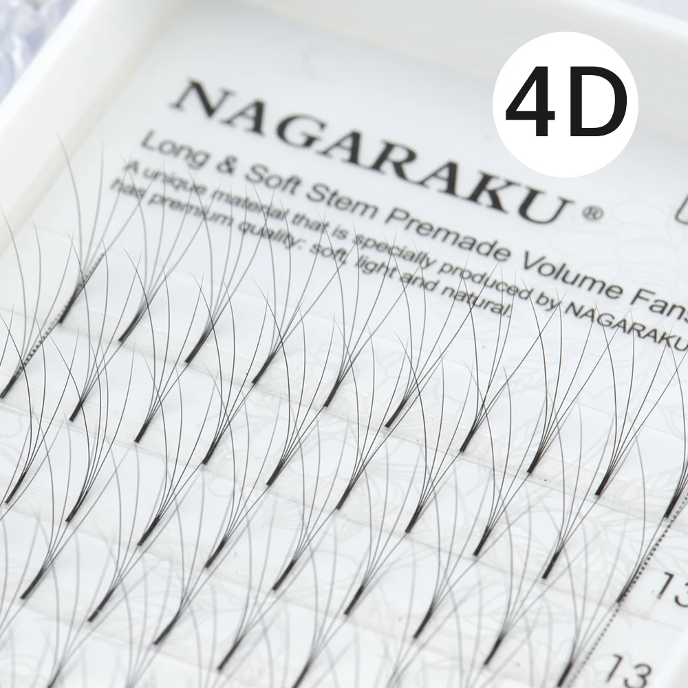 NAGARAKU 40 trays Premade Volume Fans 3d/4d/5d/6d Lash Russian Volume Eyelash Extensions Pre made Fans Soft Light weight Make up