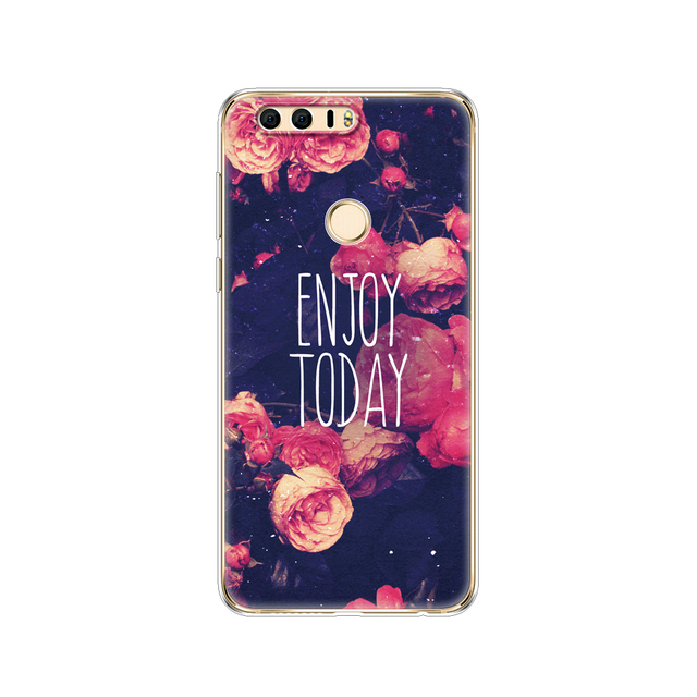 phone case for huawei honor 8 soft tpu silicon back cover 360 full protective printing clear coque