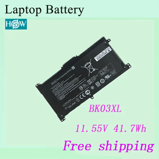 Высококачественный аккумулятор для ноутбука HP BK03XL HSTNN-UB7G TPN-W125 аккумулятор