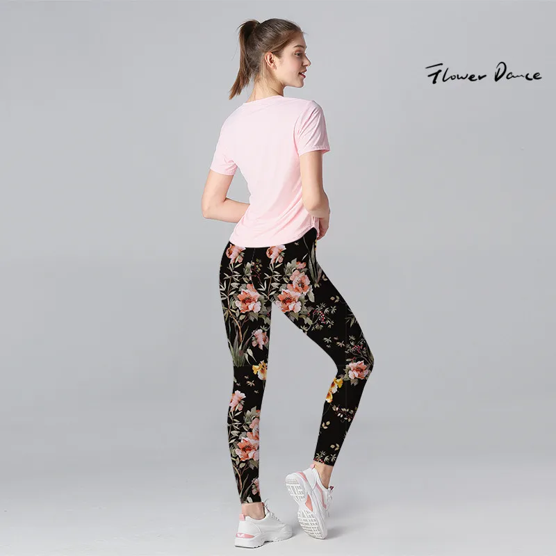 FlowerDance компрессионные колготки штаны для йоги колготки брюки энергетические бесшовные леггинсы стрейч облегающие штаны для йоги прикладом - Цвет: colour4