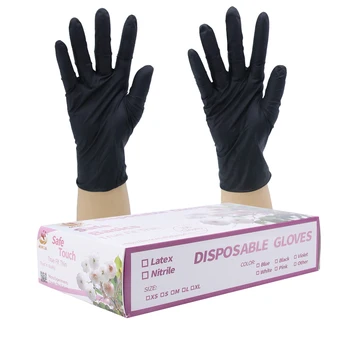 

Nitrile Disposable Gloves Black Powder Free For 100Pcs/box