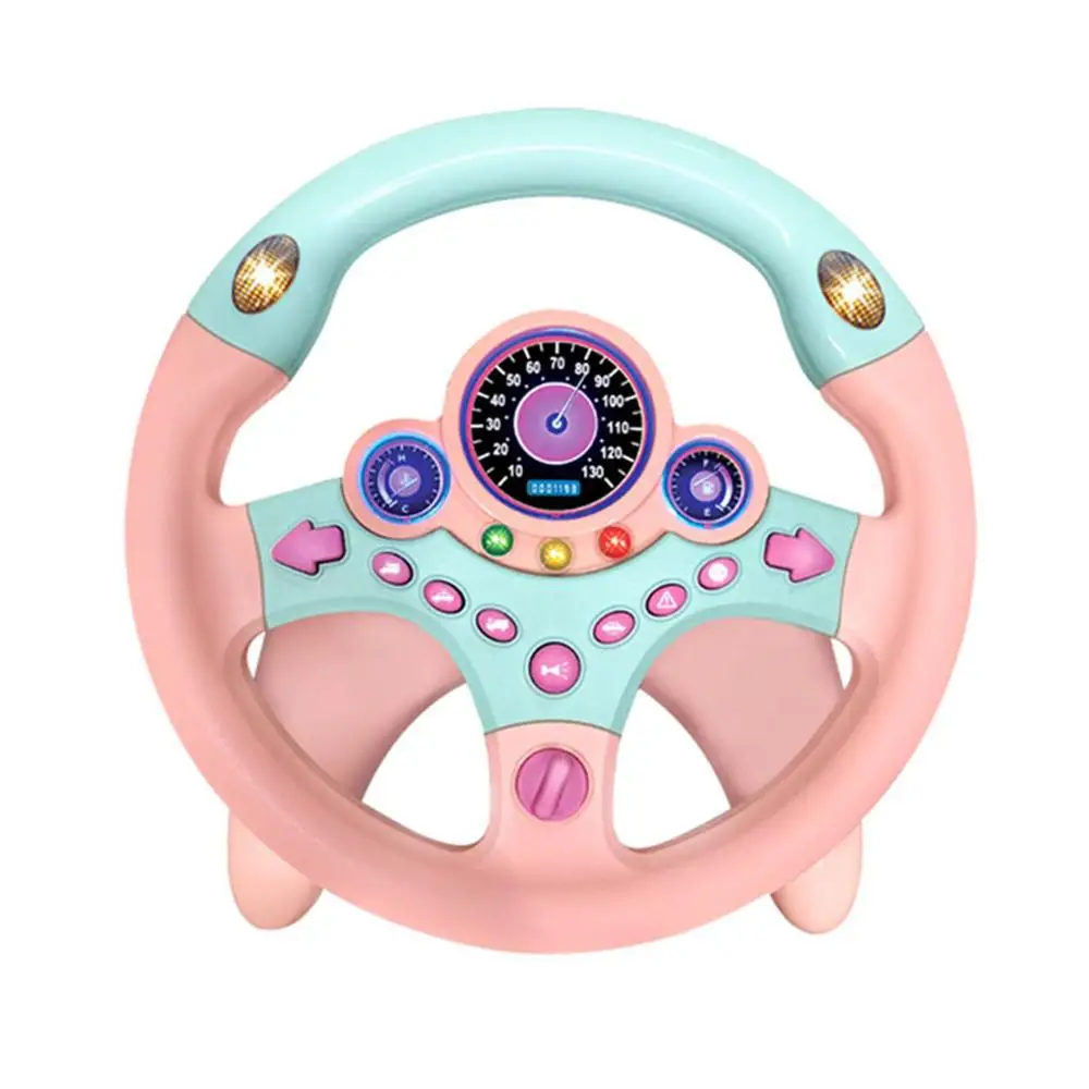 Cute Children Steering Wheel Toy with Light Simulation Driving Sound Music funny Educational Baby Electronic Travel kids toys 7