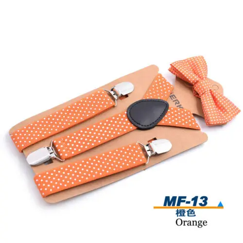 Новые подтяжки+ галстук-бабочка соответствующие цвета наборы для мальчиков девушки, дети, ребенок малыша - Цвет: Оранжевый