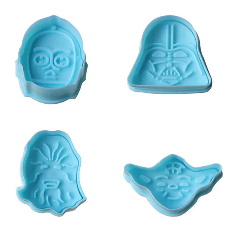 

4Pcs/set Star Wars Cake Fondant Decorating Pastry Cookie Mold Fondant Biscuit Candy Moulds Plunger Cutter Decorating Tools