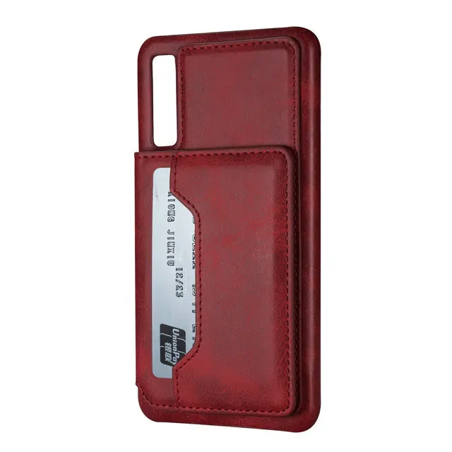 Red case Чехол-бумажник с отделением для карт для samsung Galaxy A70, чехол-книжка для samsung A50, чехол-книжка Etui для samsung Galaxy A50, чехол A 50 A7 A7 - Цвет: Red case