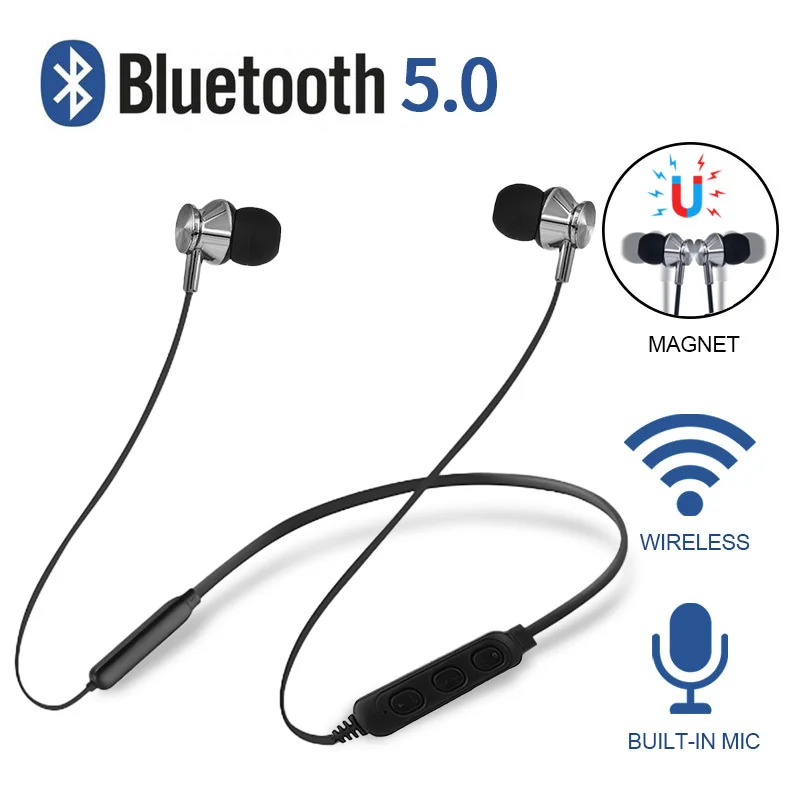 Cewaal Bluetooth наушники, беспроводные наушники 5,0, Спортивная гарнитура с шейным басом, стерео, водонепроницаемые с микрофоном для iPhone, Xiaomi