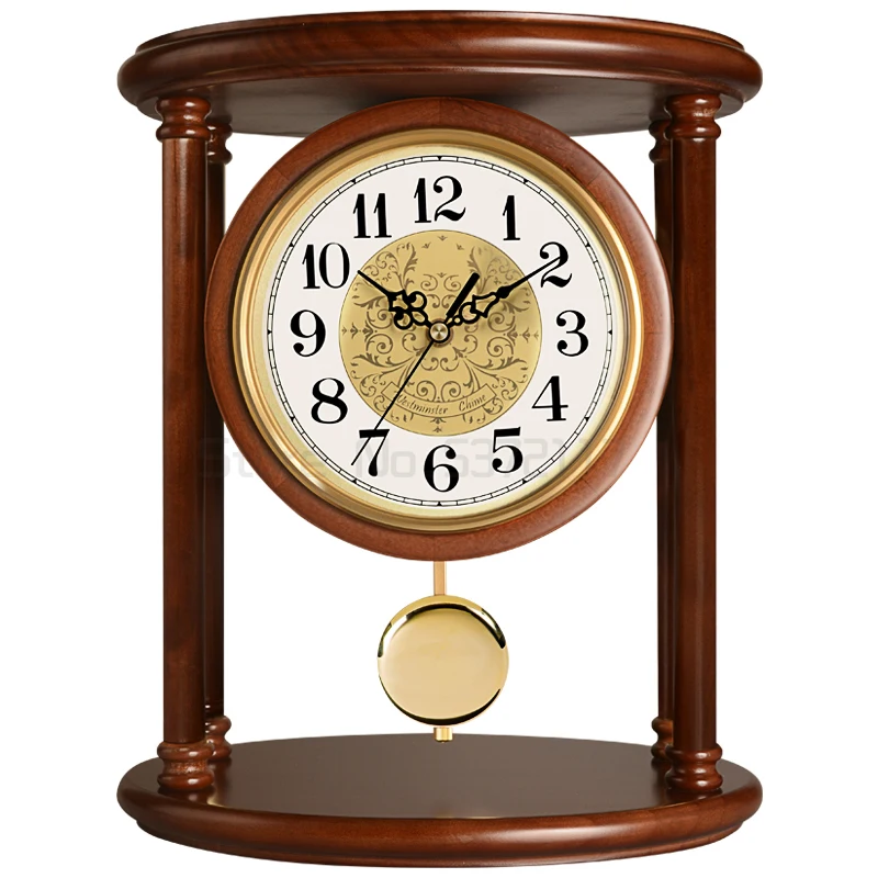 Living room clock solid wood Bogu frame decoration creative silent Desk Clock | Дом и сад