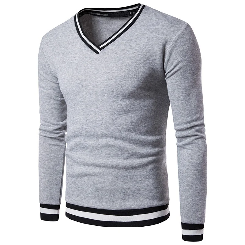 ZOGAA осень Новая мода Мужская О-образным вырезом Slim Fit Knittwear длинный рукав Футболка Пуловер Slim Fit Повседневная Минималистичная мужская верхняя одежда