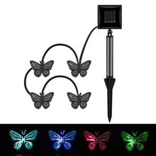 Открытый водонепроницаемый 4 цвета светодиодный солнечный светильник Бабочка лампа садовый декоративный светильник поддержка опт#3s
