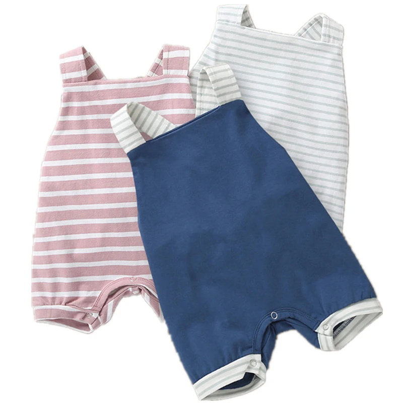 Летний комбинезон для новорожденных девочек Хлопковый с открытой спиной и