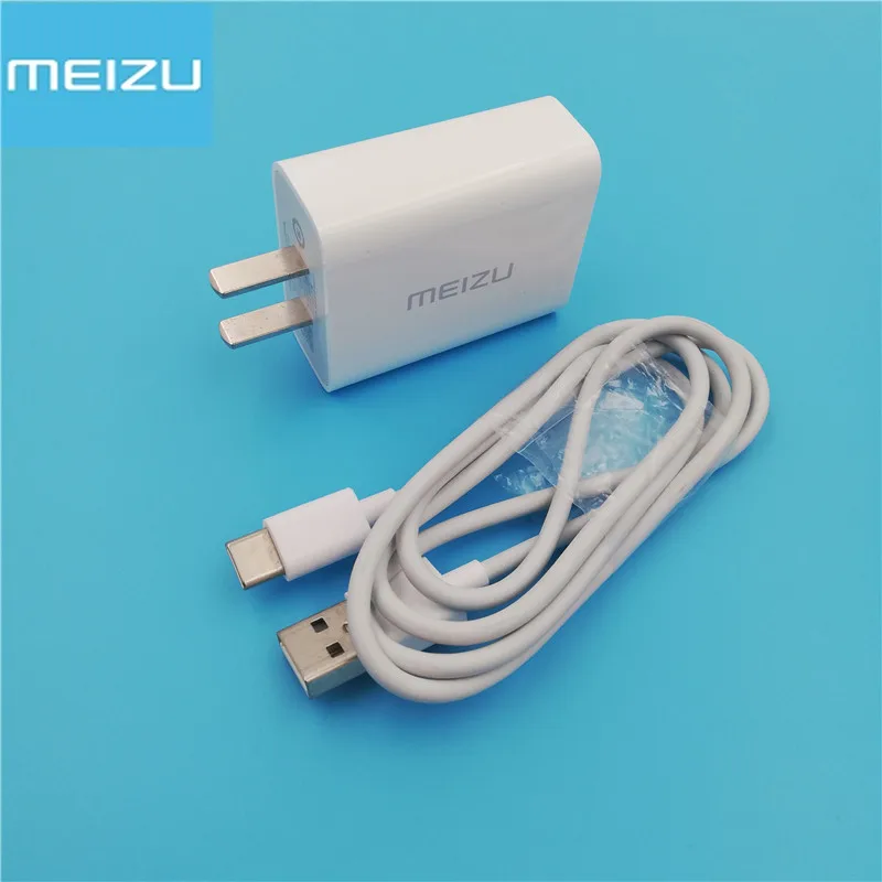 Для Meizu MX6 PRO 5 6 6S 7 Plus 15 16 M15 M16 M3X E3 QC 2,0 Быстрая зарядка для путешествий EU US адаптер питания зарядное устройство 1 м кабель usb type C