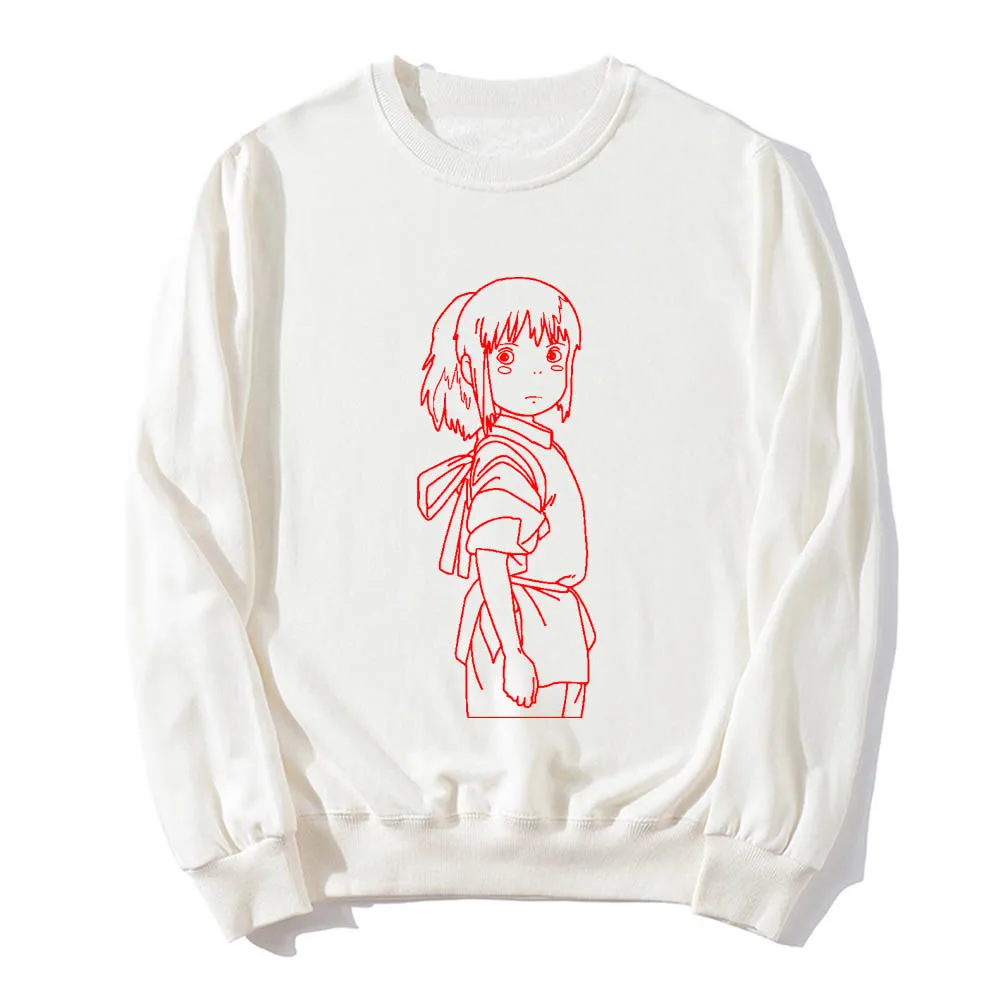 Japan Animated Films Spirited Away ogino chihiro Printed Long Sleeves O-Neck Sweatshirt Casual Jacket Tops - Цвет: 15