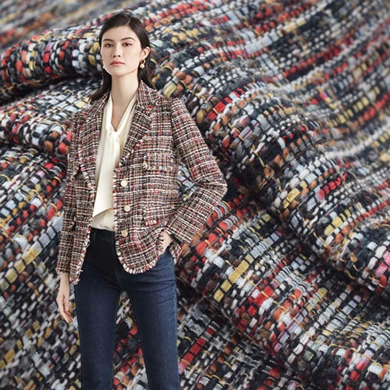 Многоцветная шерстяная твидовая ткань для пальто tcanь tcani bazin riche getzner tissu Африканский хлопок telas хлопок для платья tissus