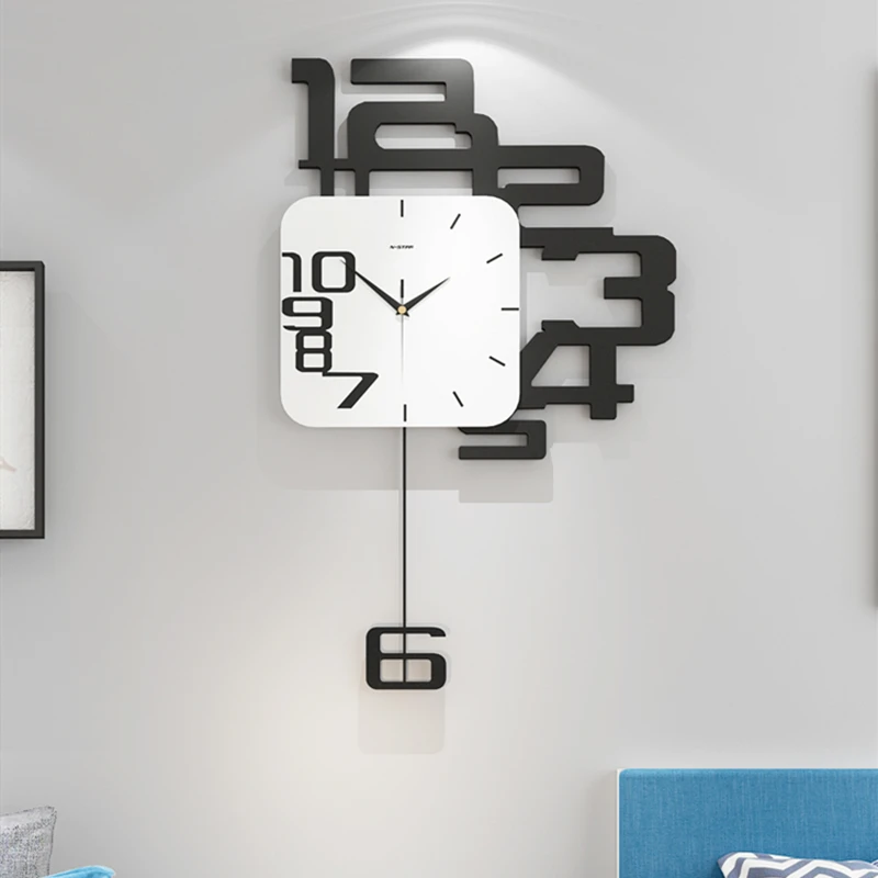 

Nordic Simple Network Red Clock Wall Clock Living Room Home Fashion Creative Swing Clock Fashion Personality Mute Watch