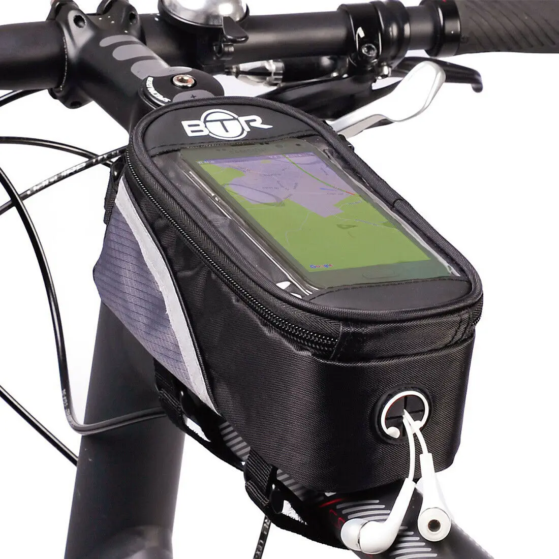PU Material Waterproof Bicycle Bag Bike Frame Top Tube Touch Screen for Moilbe Phone Moutain Road | Спорт и развлечения