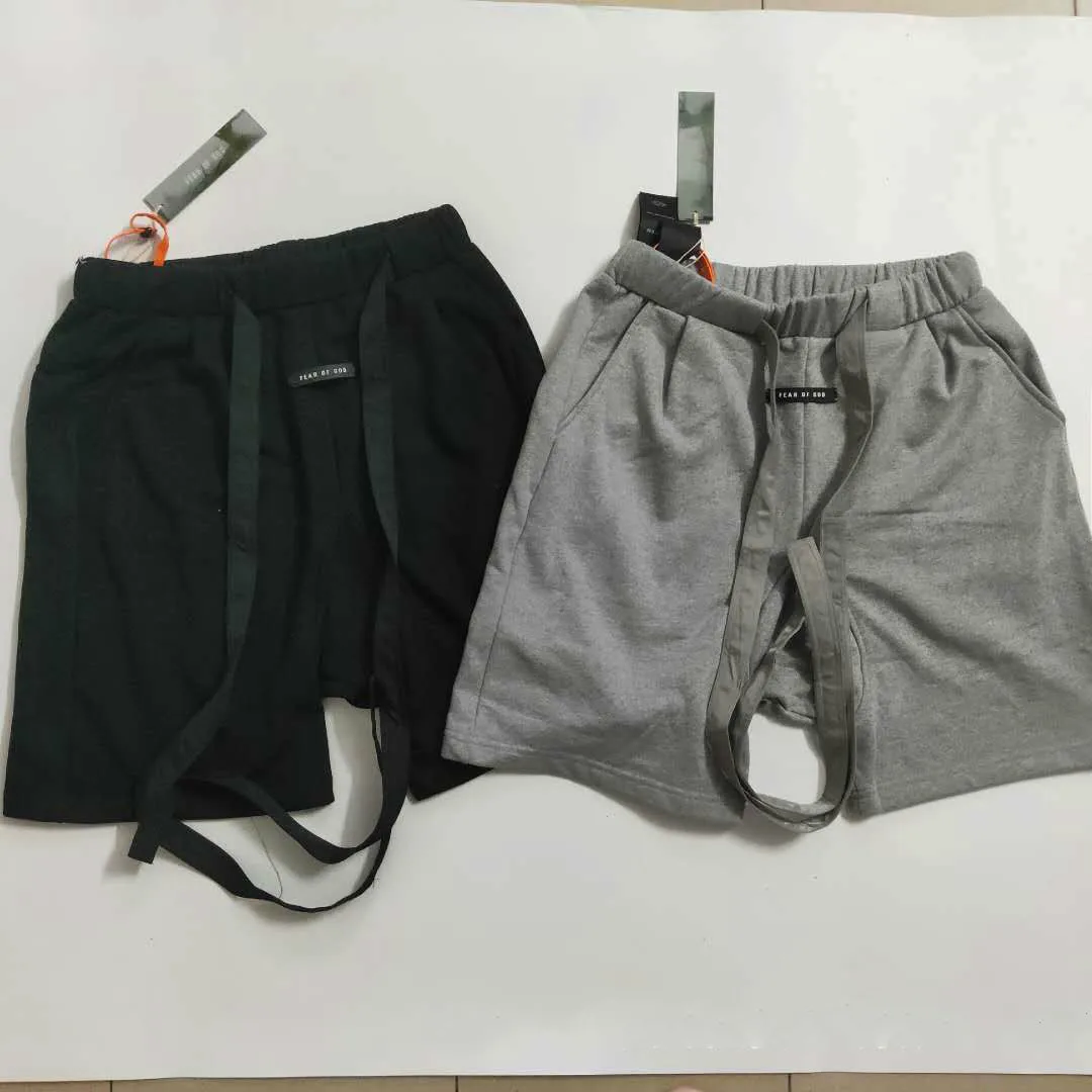 

19ss New Arrival FOG 6th Ribbon Drawstring Shorts Casual Men's Shorts Hip Hop Oversize Unisex Christmas Shorts Streetwear
