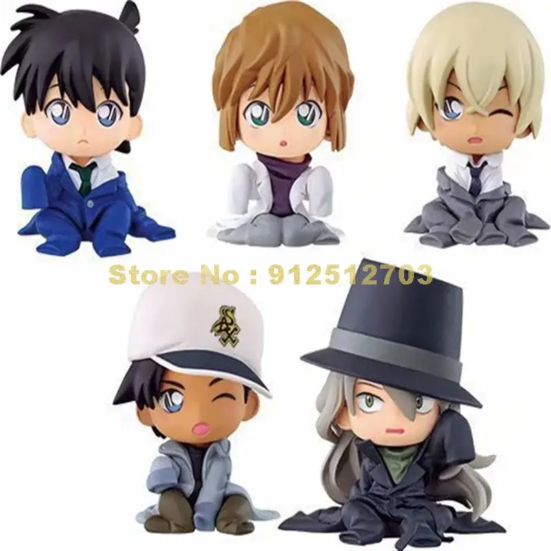 5pcs/set Detective Conan Kid Gin Furuya Rei Haibara Ai Action Pvc Figures Dolls Q Version 5cm Toy | Игрушки и хобби