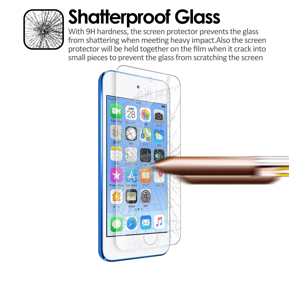 10 шт. Стекло Экран протектор для Apple Ipod Touch 5/6/7 закаленное Стекло с уровнем твердости 9H 2.5D ультра тонкий твердость премиумная защитная пленка