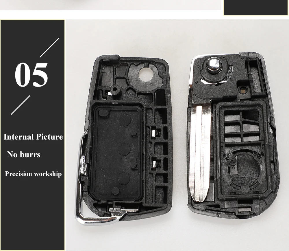 Jinyuqin 10 pezzi VA2 Toy48 Toy43 Flip pieghevole chiave a distanza Shell per Toyota Levin Camry Reiz Highlander Corolla Key Case 2/3 pulsante - H63cca7a36b6f48fda296bb58204799d6v