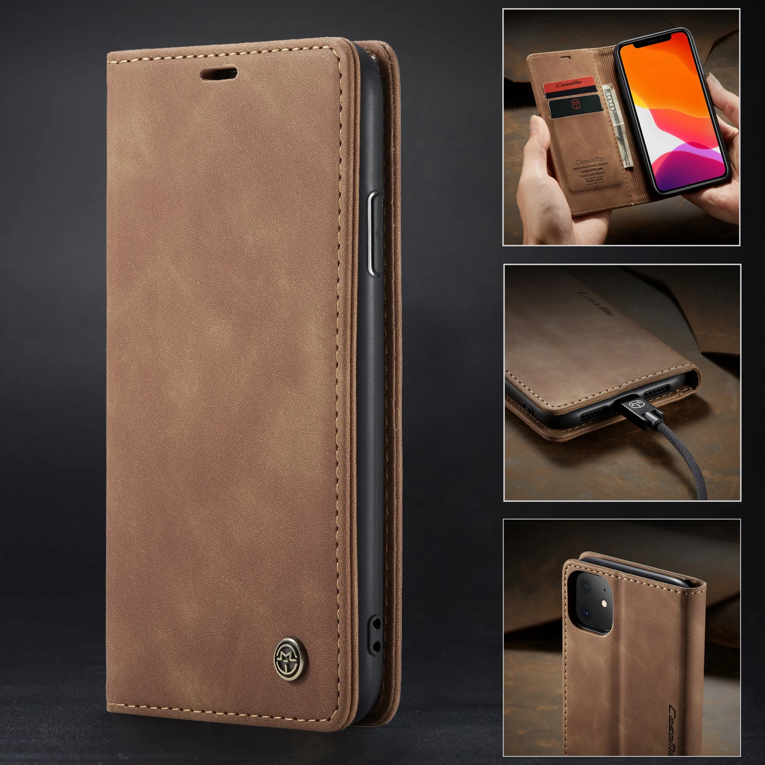 CaseMe Ретро магнитная кожа флип для iPhone 11 Pro Max кошелек Подставка Apple XS XR X Чехол|Чехлы-портмоне| |