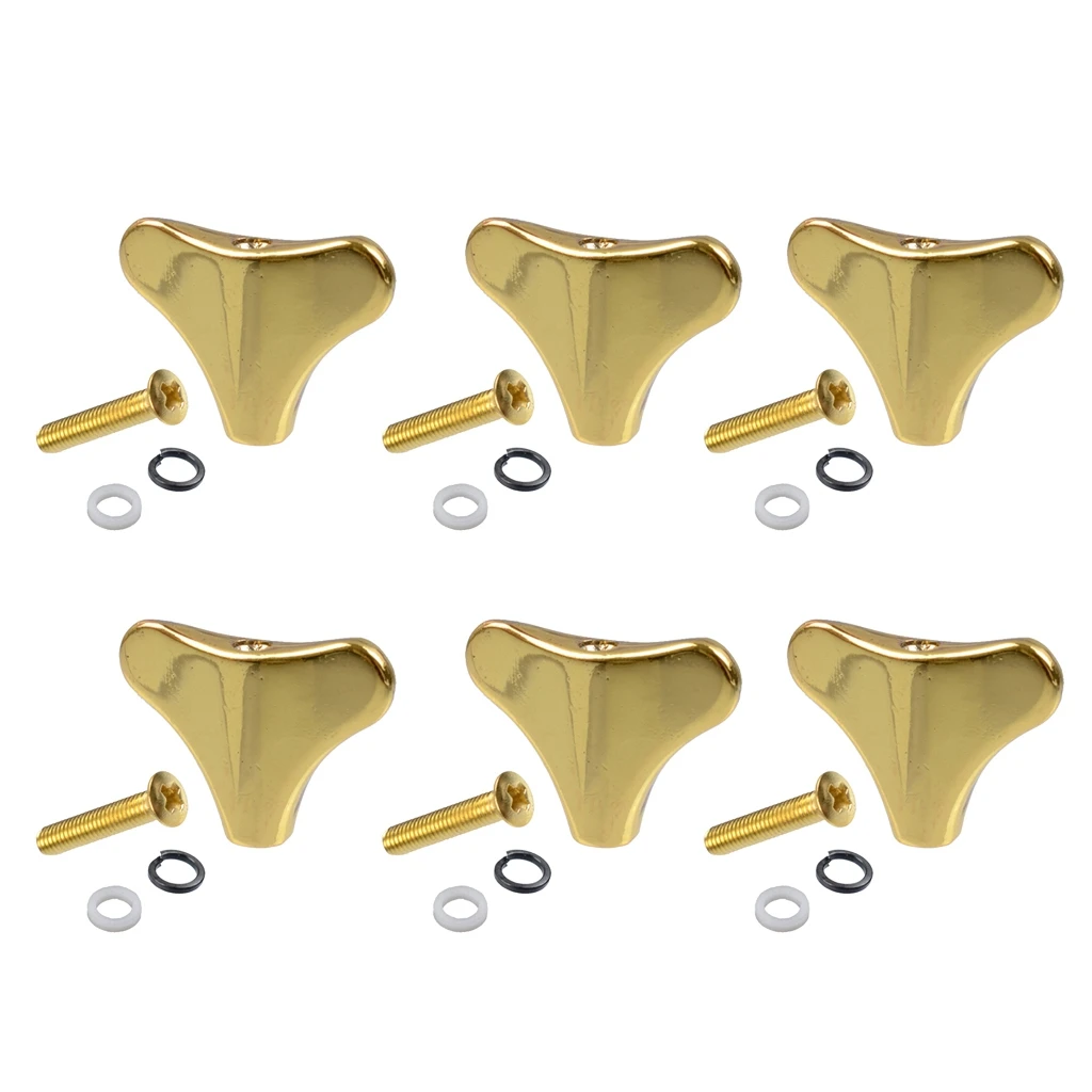 6 Pack 4 String Bass Tuners Tuning Pegs Machine Head Button Knobs for PB JB Bass Parts