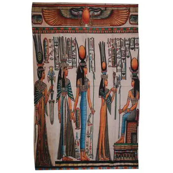 

Egyptian Decor Collection, Egyptian Papyrus Depicting Queen Nefertari Making an Offering to Isis Picture Wall Hanging Tapestry O