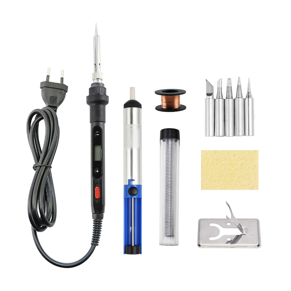 60W/80W Digital Electric Soldering Iron Kit Adjustable Temperature Mini Handle Heat Pencil Welding Tool Ceramic Heater Iron Tips inverter welder