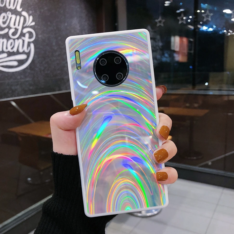 Радужный зеркальный чехол для Huawei P40 Mate 20 30 P20 P30 Lite Pro P Smart Z Plus Y5 Y6 Y7 Y9 Prime 2019 Honor 8X 7C 8A