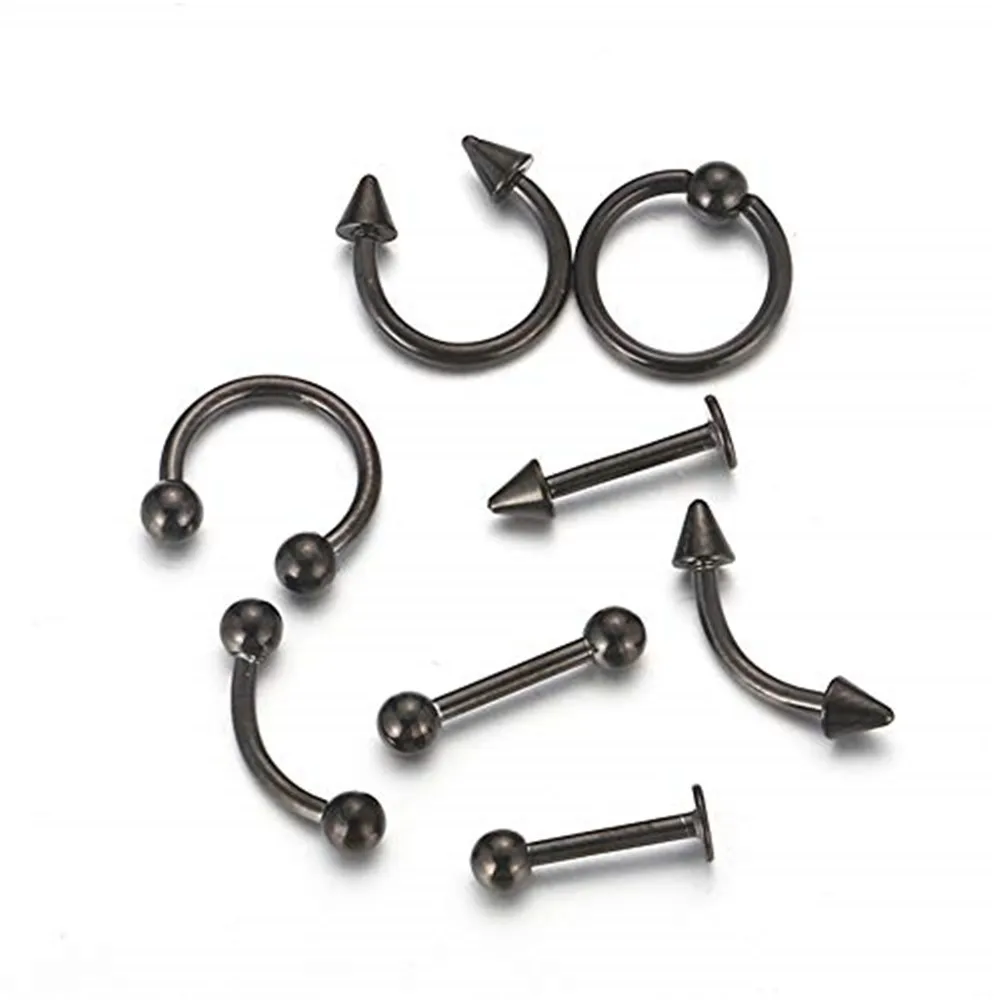 

9 PCS Nose Ring Surgical Steel Helix Hoop Piercing Earrings Lip Bars Helix Daith Cartilage Tragus Studs Septum Piercing Jewelry