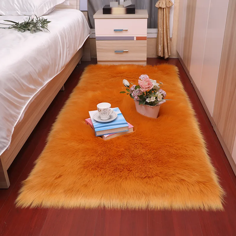 Sholisa лохматый пол ковер из искусственного меха прямоугольная квадратная форма 6 см ворс Пушистый Ковер для гостиной спальни Морской набор домашний декор - Цвет: Бургундия