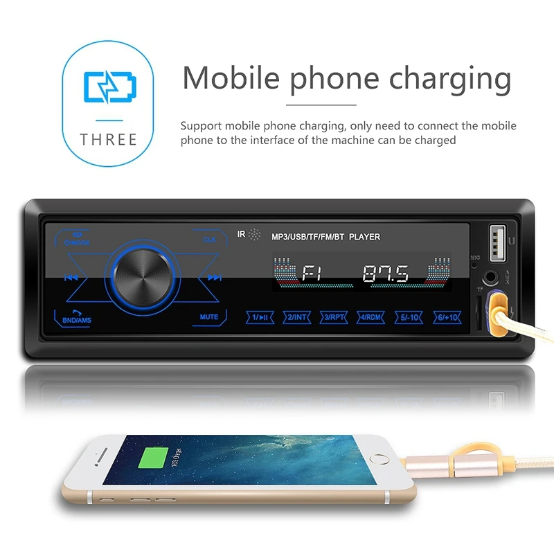 1DIN Авторадио автомобиля Радио Стерео пульт дистанционного управления Bluetooth аудио стерео 12 В Автомобильный MP3-плеер USB ISO автомобильный мультимедийный плеер
