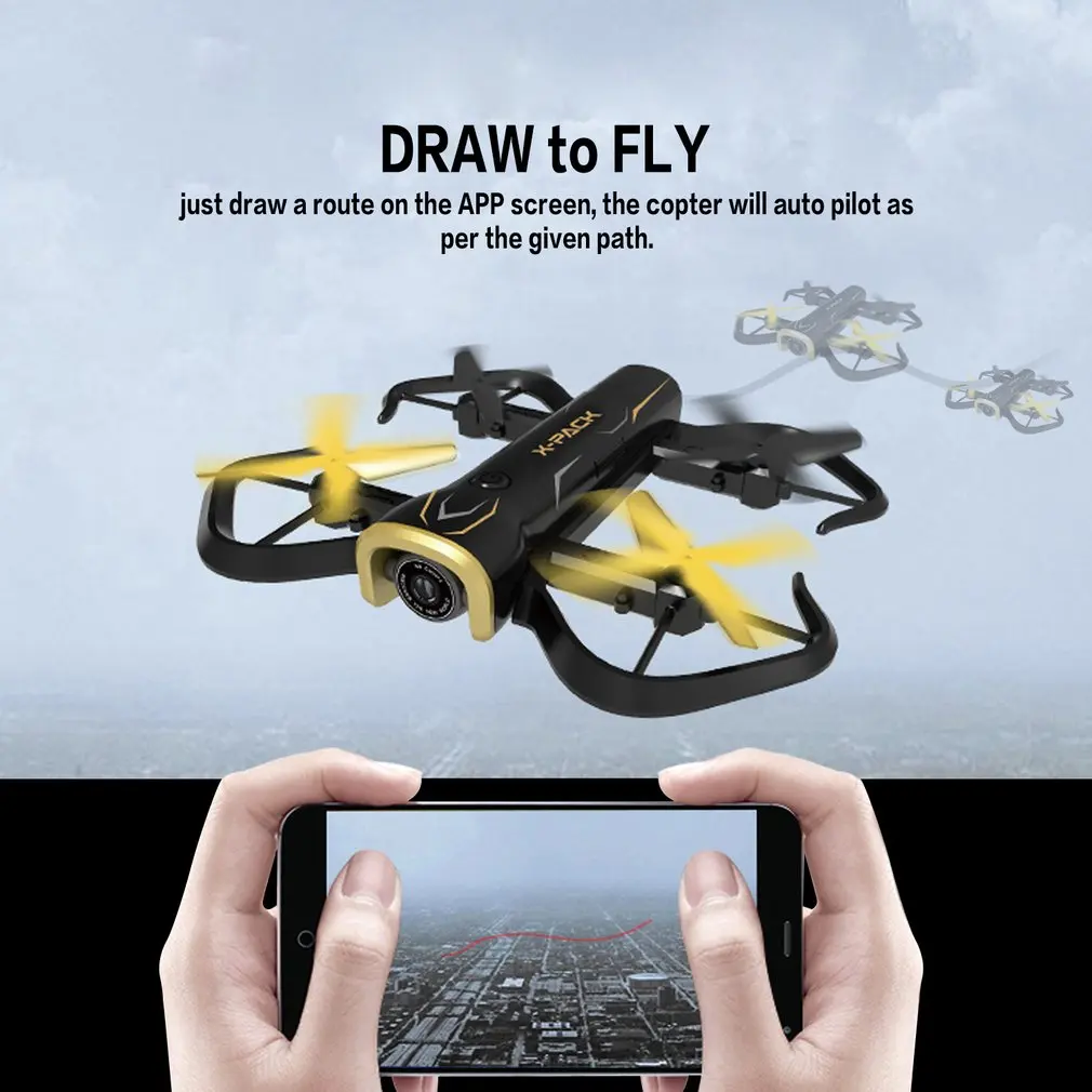 Attop X-PACK5 складной Смарт FPV RC Квадрокоптер Дрон с 720P HD Wifii камерой удержание высоты в режиме реального времени Безголовый
