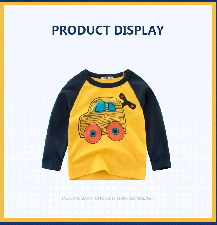 Boys T Shirt Boys Long Sleeve Tops Car Truck Print T Shirt For Autumn Boys Clothes Cotton Comfortable Toddler Boys Tops Tee