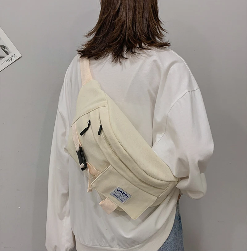 Поясная Сумка унисекс в уличном стиле Харадзюку, сумка в стиле хип-хоп, сумки на плечо, Большая вместительная Холщовая Сумка через плечо, поясные сумки