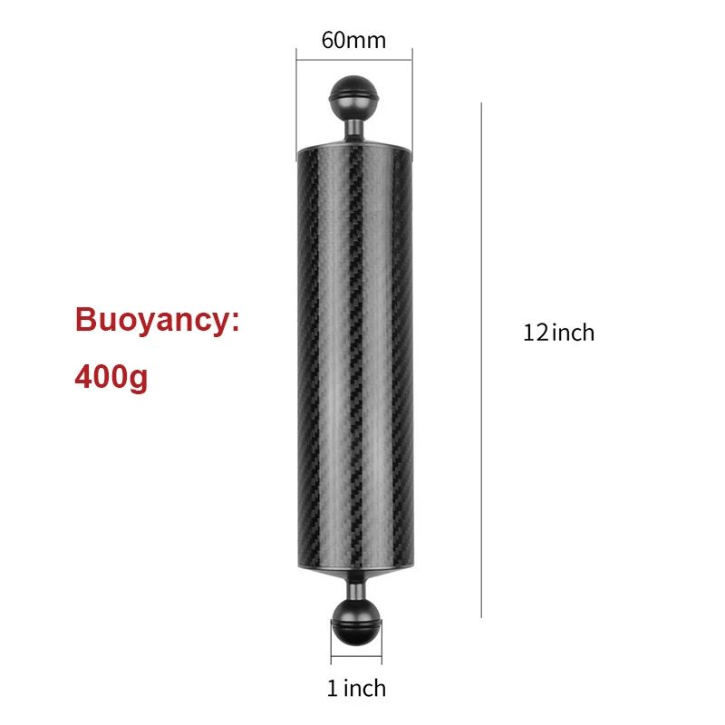 Углеродное волокно Поплавок воды рука двойной шар плавающий рычаг Дайвинг камера подводный дайвинг лоток для Gopro/смартфонов