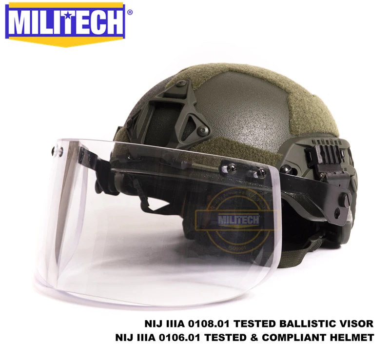 Militech NIJ Level IIIA 3A OD ARC Mid Cut Bulletproof Sentry XP Aramid баллистический шлем с пуленепробиваемый тактический комплект козырька