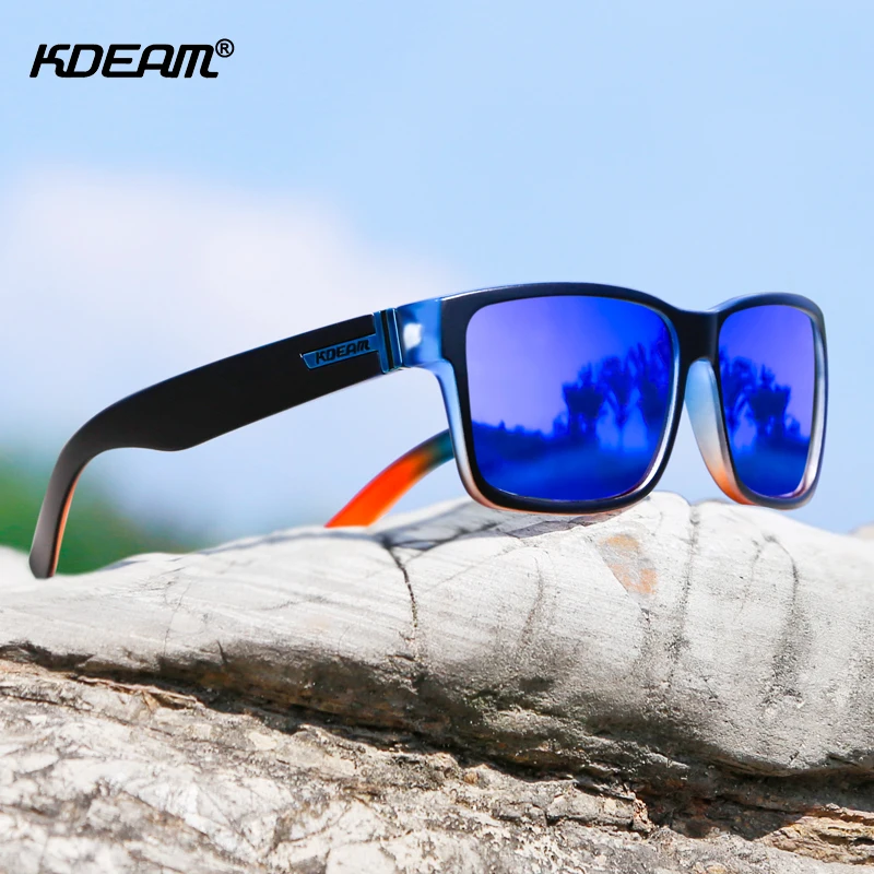 KDEAM Brand Mens Polarized Sunglasses Driving Driver Sun glasses Women Vintage Rectangle Anti-UV Goggles Eyewear With Case KD505