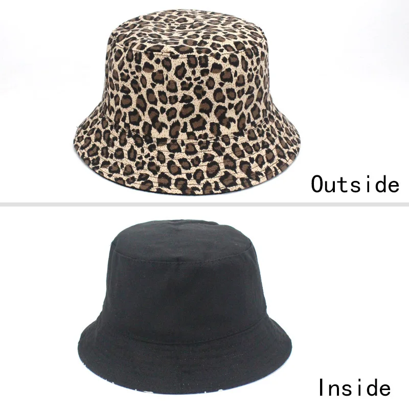 

2019leopard print pineapple embroidery bucket hat fisherman hat outdoor travel hat sun hat men and women hat sun block basin hat