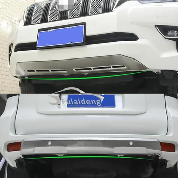 

For Toyota Land Cruiser Prado FJ150 2018-2019 stainless Front&rear bumper skateboards protection trim cover Car Styling