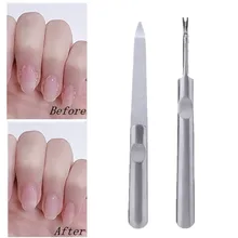 

2 Pcs Professional Manicure Tools Non-slip Stainless Steel Nail File Nail Art Tools Kit Dead Skin Fork