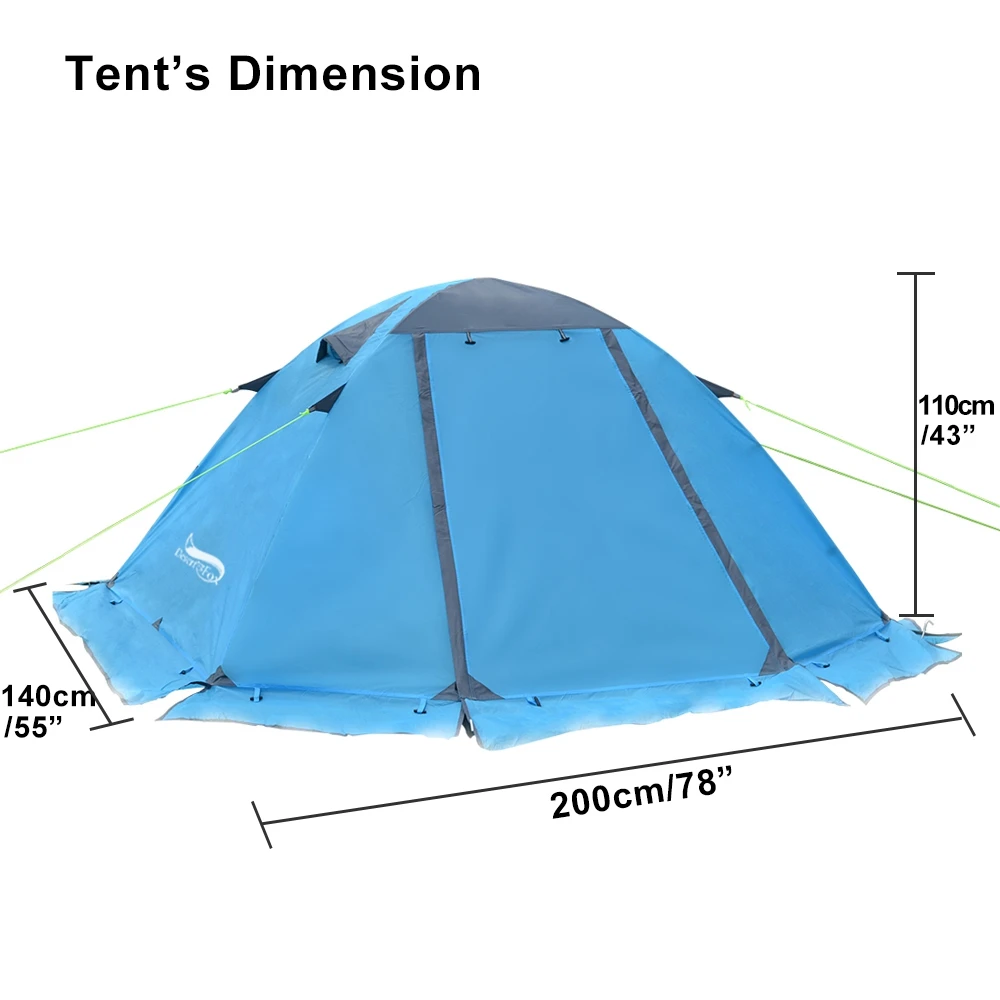 Desert&Fox Winter Tent with Snow Skirt 2 Person Aluminum Pole Tent