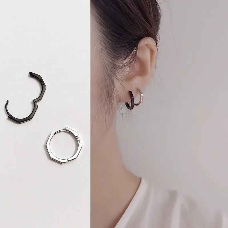 Мужские 925 стерлингового серебра небольшой геометрической формы в виде