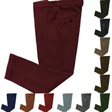 Men's Tweed Pants Business Slim Fit Pants Adjustable Warmth S-XXXL