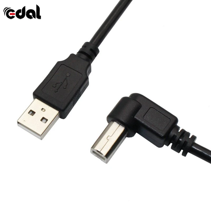 Профессиональный 8 м прямоугольный Кабель для принтера 25FT USB2.0 A штекер под прямым углом USB B Мужской A/B M/M принтер кабель для сканера