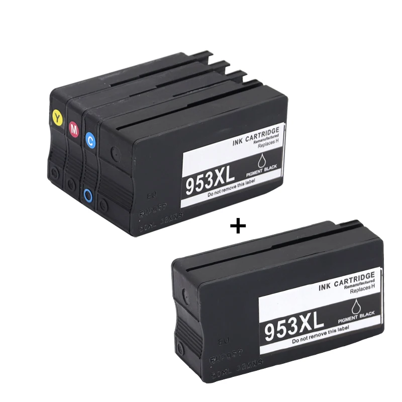 5pcs 2bk c m y 4 цвета совместимые чернильные картриджи для hp 953 для hp 953 XL 953XL для hp Officejet Pro 7740 8210 8710 8718 8719 8728 8730 8740 - Цвет: 5pcs 2bk c m y