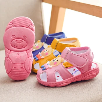 

Baby Boys Girls Animals Cartoon Bear Non-Slip Sandals Kids Toddlers Flat Shoes Newborn Summer Prewalker