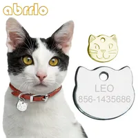 Personalized Cat Name Tag Customized Metal Kitten Shaped Anti-lost Dog Tag For Cat Collar Cute Pet Dog ID Tags Free Engraving 1