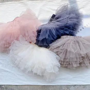

5pcs/lot Baby Girls Ruffles Tutu Skirt Tulle Summer Kids Girls Skirts 1-6T