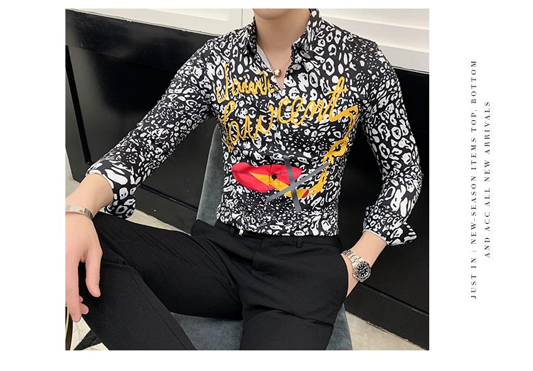 Весенне-летние приталенные рубашки с длинным рукавом для ночного клуба, Chemise Homme, модная забавная рубашка с цветочным принтом, мужская рубашка Camisa Masculina